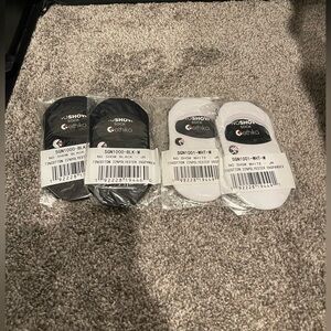 ETHIKA GIRLS NO SHOW SOCKS (JR)- WHITE and BLACK Pair